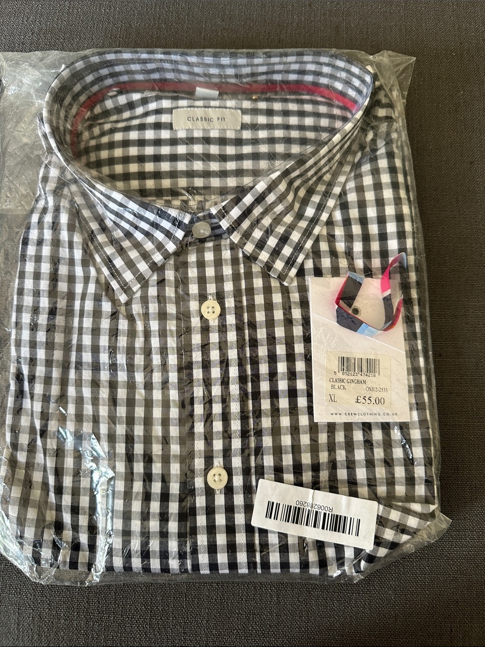 Classic Fit Black & White Gingham Dress Shirt